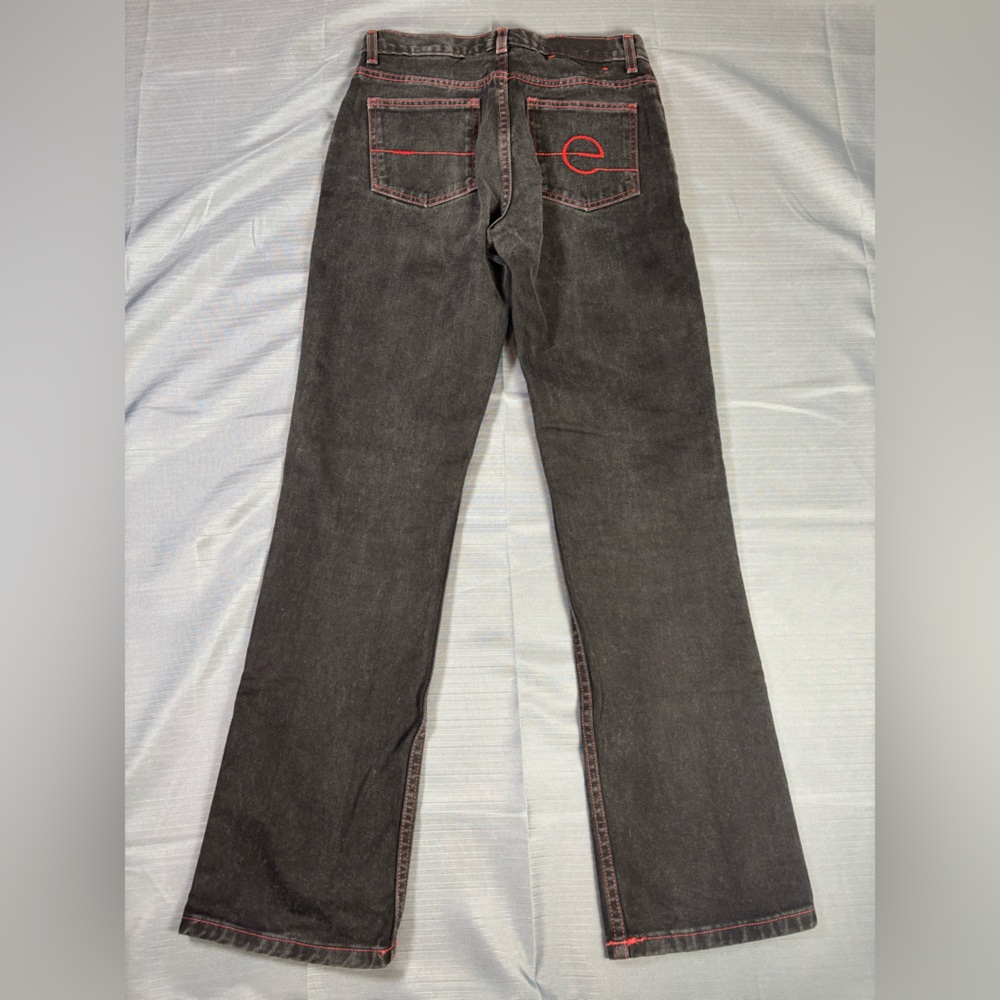 Ecko Unlimited Black Straight Leg Jeans with Red Stitching - Picture 3 of 10